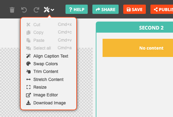 The Tools menu open in the editor's top bar